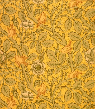 Disegno di carta da parati con uccelli da William Morris